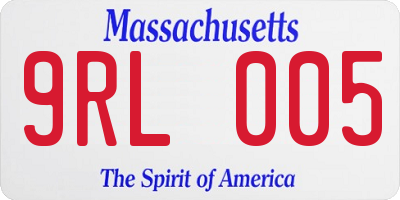 MA license plate 9RL005