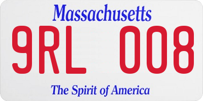 MA license plate 9RL008