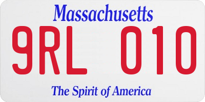 MA license plate 9RL010