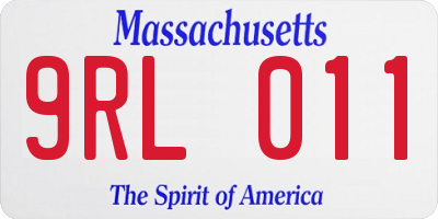 MA license plate 9RL011