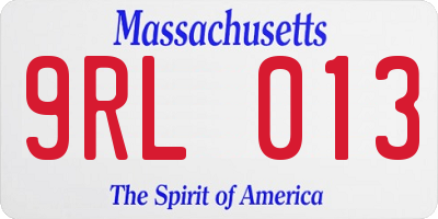 MA license plate 9RL013