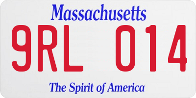 MA license plate 9RL014