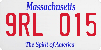 MA license plate 9RL015
