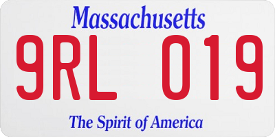 MA license plate 9RL019