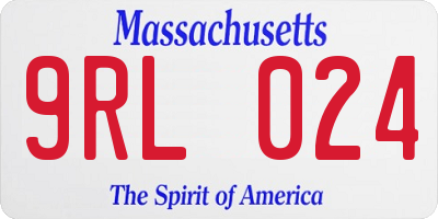 MA license plate 9RL024