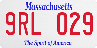 MA license plate 9RL029