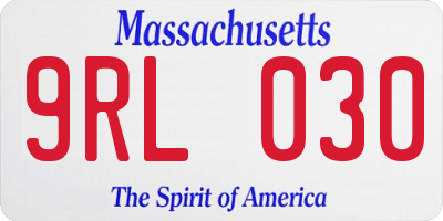 MA license plate 9RL030