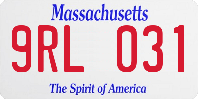 MA license plate 9RL031