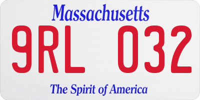 MA license plate 9RL032