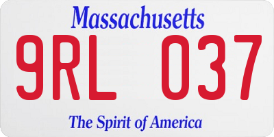 MA license plate 9RL037