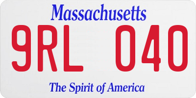 MA license plate 9RL040