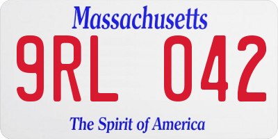 MA license plate 9RL042