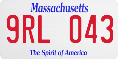MA license plate 9RL043