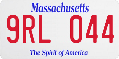 MA license plate 9RL044