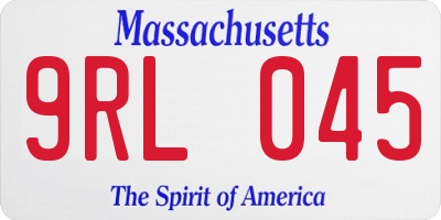MA license plate 9RL045