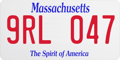 MA license plate 9RL047