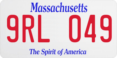 MA license plate 9RL049