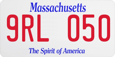MA license plate 9RL050
