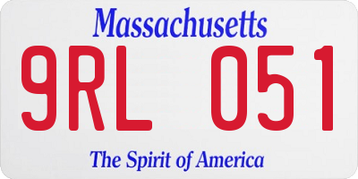 MA license plate 9RL051