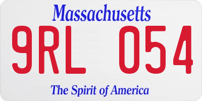 MA license plate 9RL054