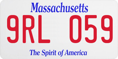 MA license plate 9RL059