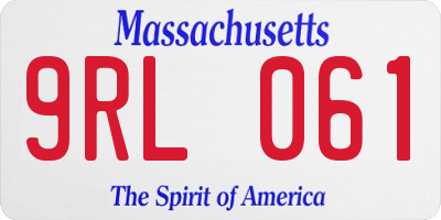 MA license plate 9RL061