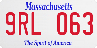 MA license plate 9RL063