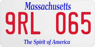 MA license plate 9RL065