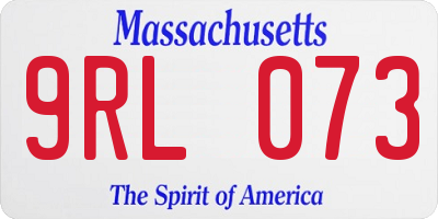 MA license plate 9RL073