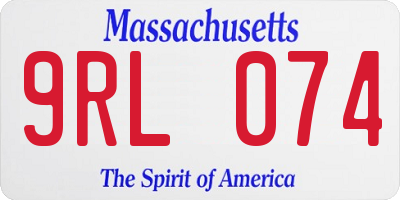 MA license plate 9RL074