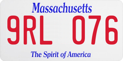 MA license plate 9RL076