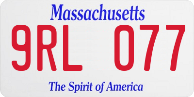 MA license plate 9RL077