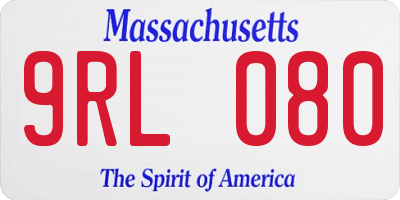 MA license plate 9RL080