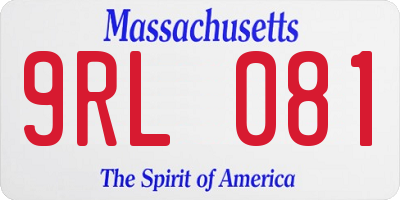 MA license plate 9RL081