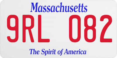 MA license plate 9RL082