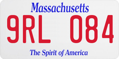 MA license plate 9RL084