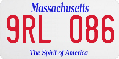 MA license plate 9RL086
