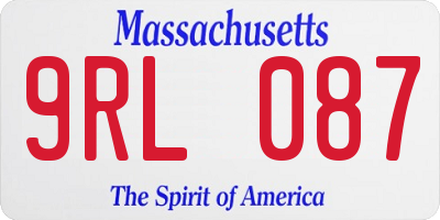 MA license plate 9RL087