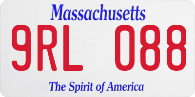 MA license plate 9RL088