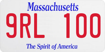 MA license plate 9RL100