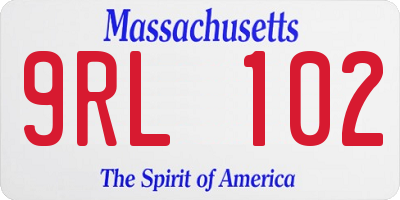 MA license plate 9RL102