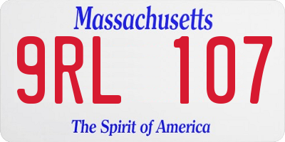 MA license plate 9RL107