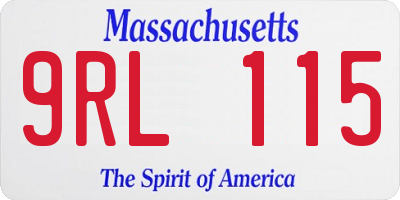 MA license plate 9RL115