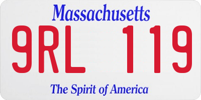 MA license plate 9RL119
