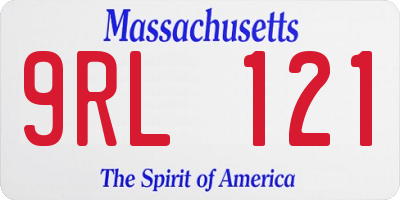 MA license plate 9RL121