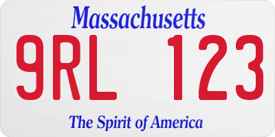 MA license plate 9RL123