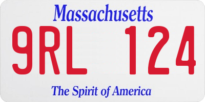MA license plate 9RL124