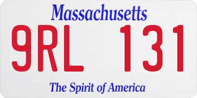 MA license plate 9RL131