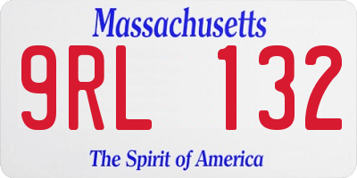 MA license plate 9RL132