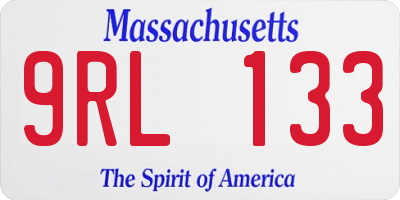 MA license plate 9RL133